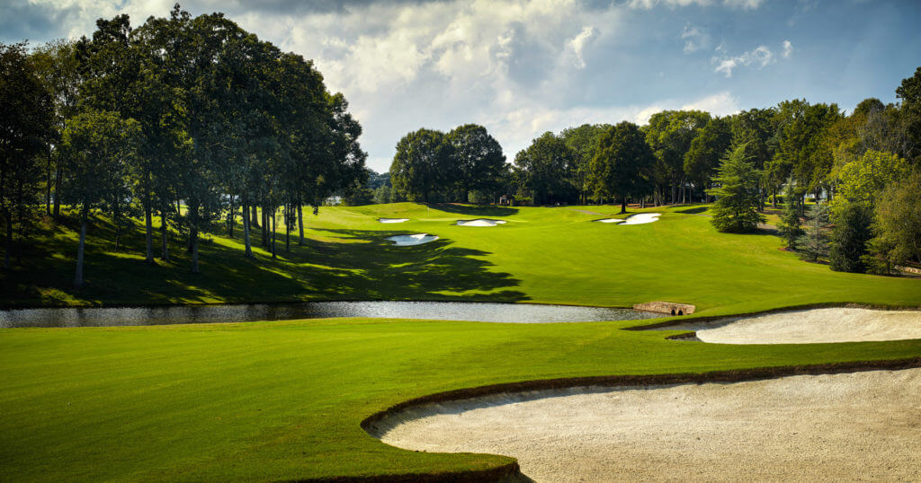 Fifteenth hole over water at Quail Hollow